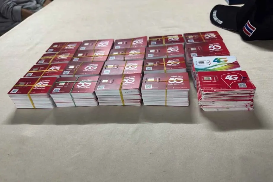 Arresto en la frontera tailandesa descubre 1.000 tarjetas SIM vinculadas a centros de estafa en Myanmar