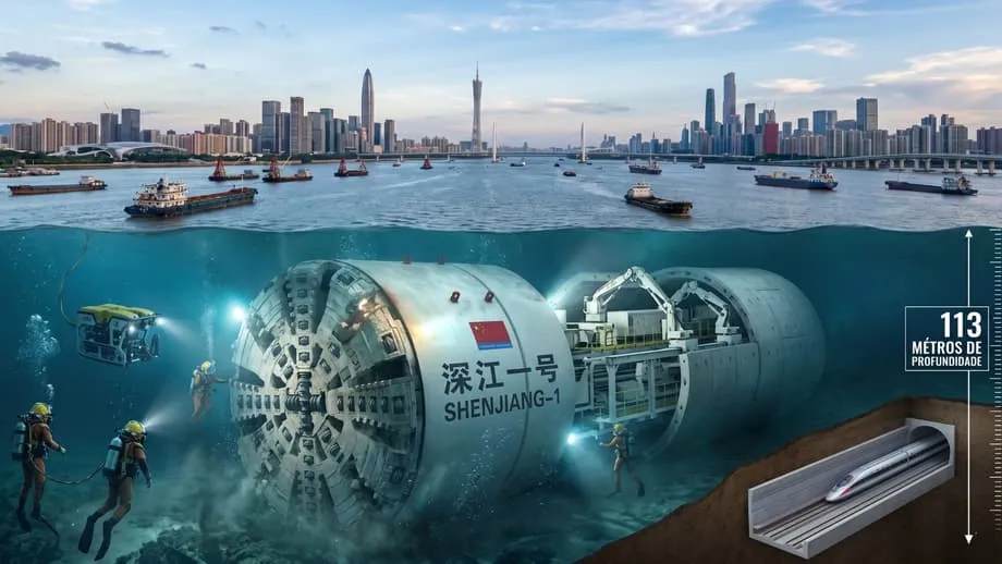 China excava el túnel ferroviario submarino más profundo del mundo, a 113 metros bajo el lecho marino